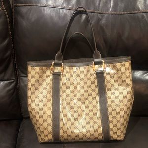 GUCCI Coated Monogram canvas tote